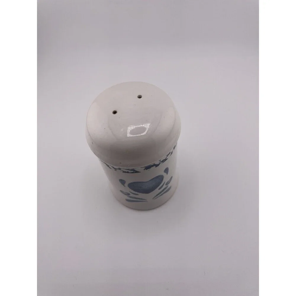 Corelle Jay Imports Blue Sponge Hearts Salt Shaker 4” Tall Vintage EUC